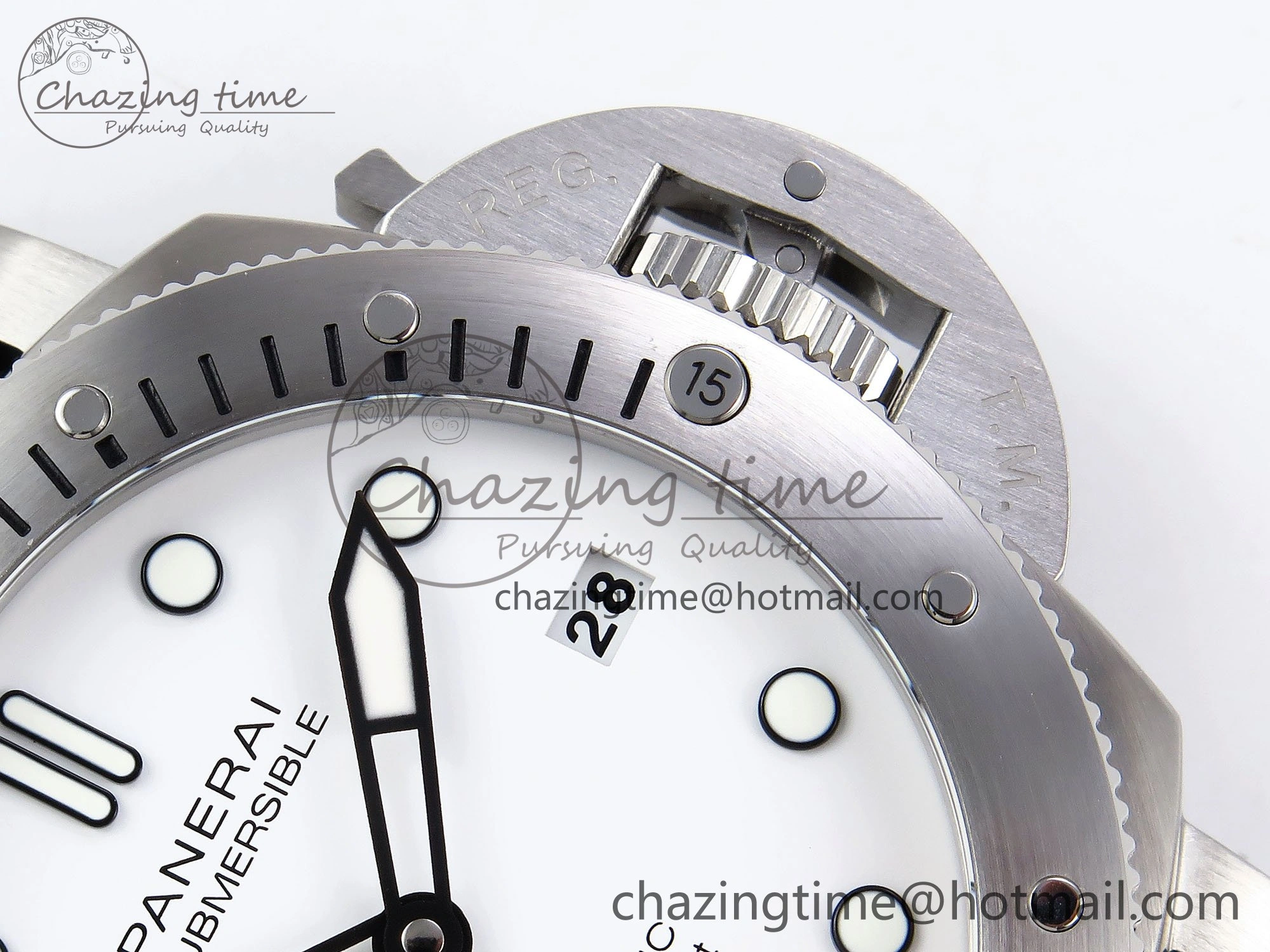 Thermal PAM2223 Luminor Submersible 42mm VSF Best Edition White Dial on Rubber Strap P900 Clone 8318