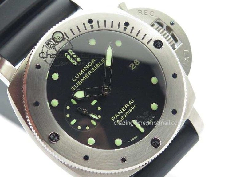 Efficient PAM305 L Titanium Lite V6F 1:1 Best Edition On Black Rubber Strap P 8508