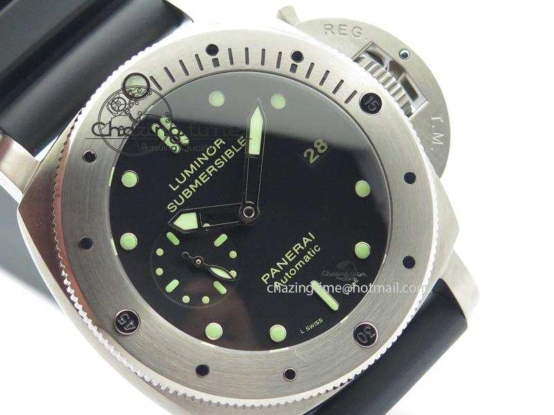 Efficient PAM305 L Titanium Lite V6F 1:1 Best Edition On Black Rubber Strap P 8508
