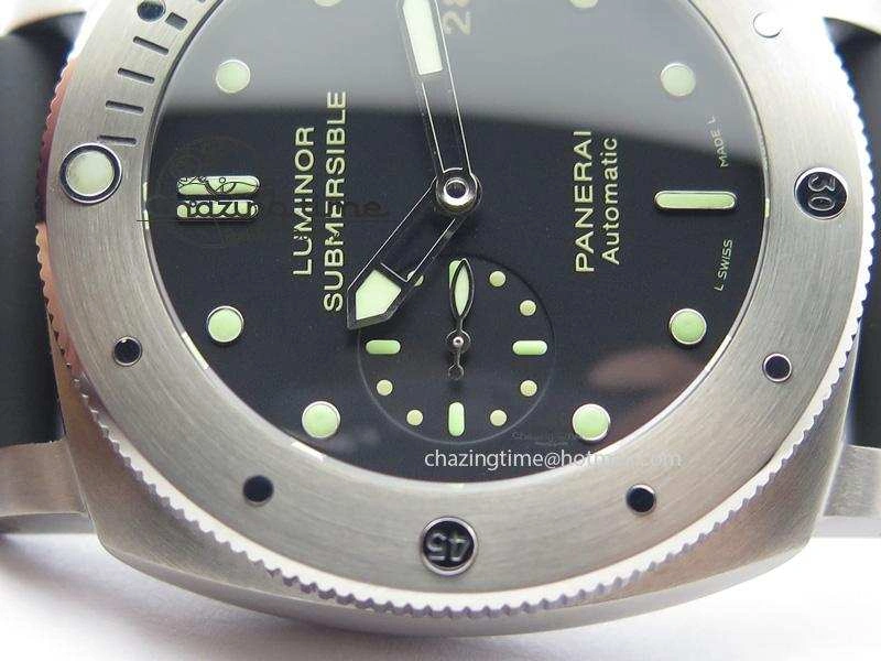 Efficient PAM305 L Titanium Lite V6F 1:1 Best Edition On Black Rubber Strap P 8508