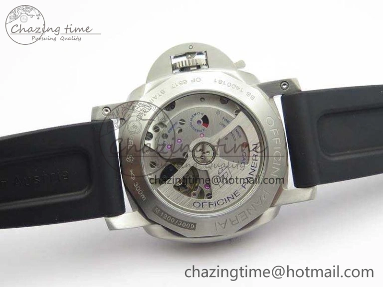 SportInspired PAM320 M GMT VSF 1:1 Best Edition On Black Rubber Strap P.9001 Super Clone V 8444