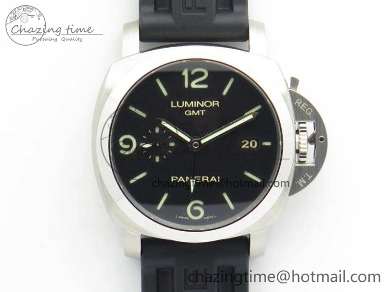 SportInspired PAM320 M GMT VSF 1:1 Best Edition On Black Rubber Strap P.9001 Super Clone V 8444