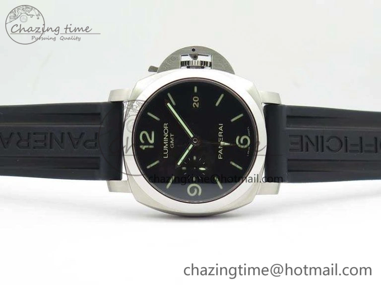 SportInspired PAM320 M GMT VSF 1:1 Best Edition On Black Rubber Strap P.9001 Super Clone V 8444
