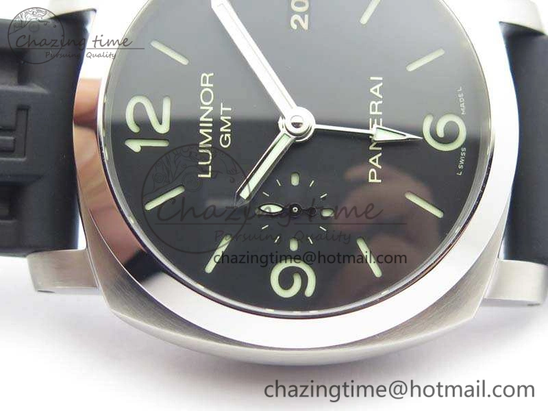 SportInspired PAM320 M GMT VSF 1:1 Best Edition On Black Rubber Strap P.9001 Super Clone V 8444
