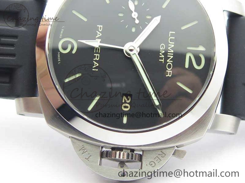 SportInspired PAM320 M GMT VSF 1:1 Best Edition On Black Rubber Strap P.9001 Super Clone V 8444