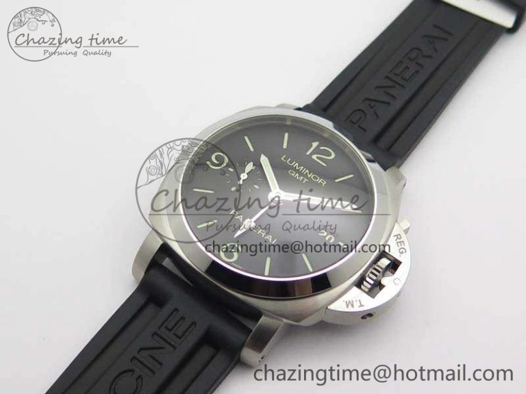 SportInspired PAM320 M GMT VSF 1:1 Best Edition On Black Rubber Strap P.9001 Super Clone V 8444