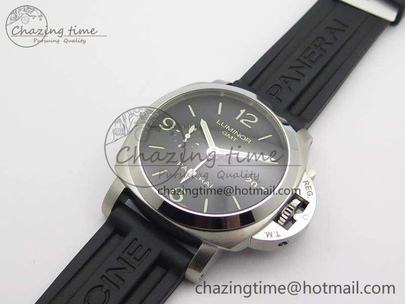 SportInspired PAM320 M GMT VSF 1:1 Best Edition On Black Rubber Strap P.9001 Super Clone V 8444