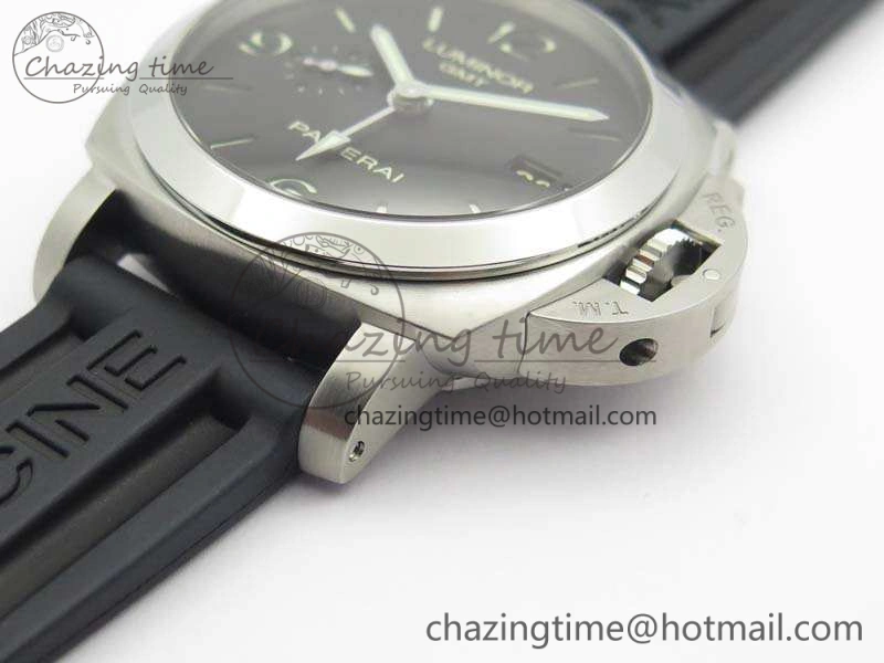 SportInspired PAM320 M GMT VSF 1:1 Best Edition On Black Rubber Strap P.9001 Super Clone V 8444
