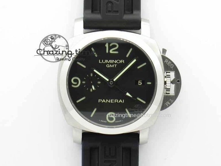 SmoothTexture PAM320 M GMT VSF 1:1 Best Edition On Black Rubber Strap P.9001 Super Clone 8463