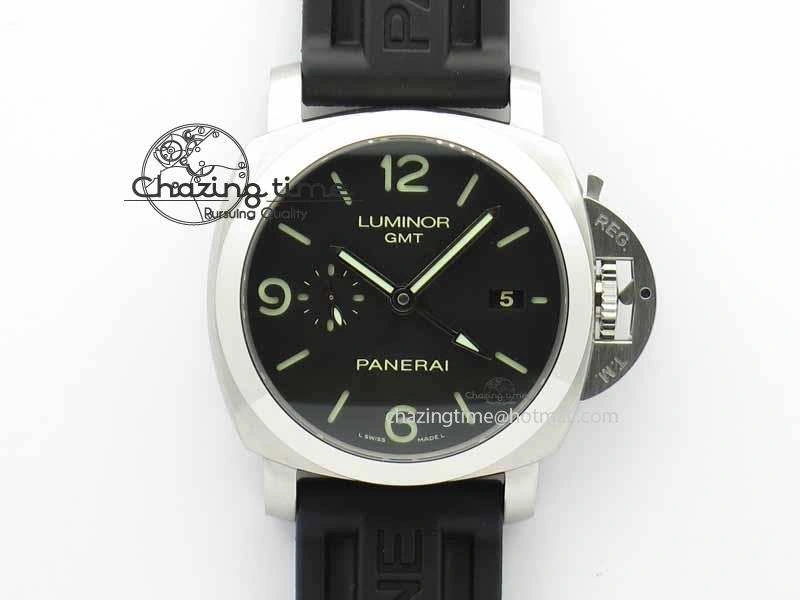 SmoothTexture PAM320 M GMT VSF 1:1 Best Edition On Black Rubber Strap P.9001 Super Clone 8463