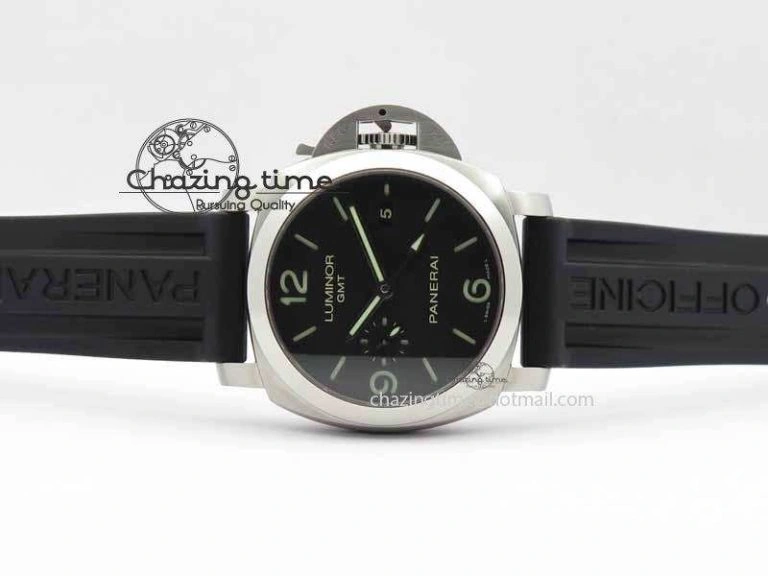 SmoothTexture PAM320 M GMT VSF 1:1 Best Edition On Black Rubber Strap P.9001 Super Clone 8463