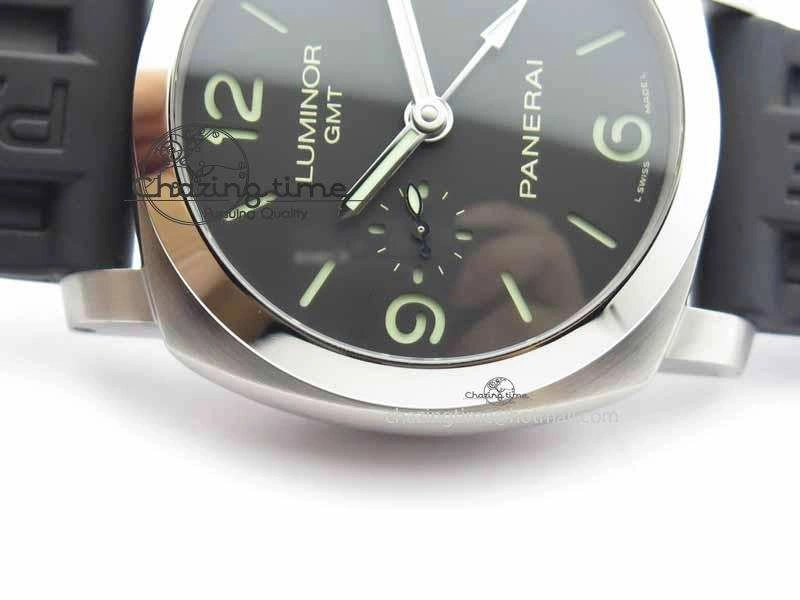 SmoothTexture PAM320 M GMT VSF 1:1 Best Edition On Black Rubber Strap P.9001 Super Clone 8463