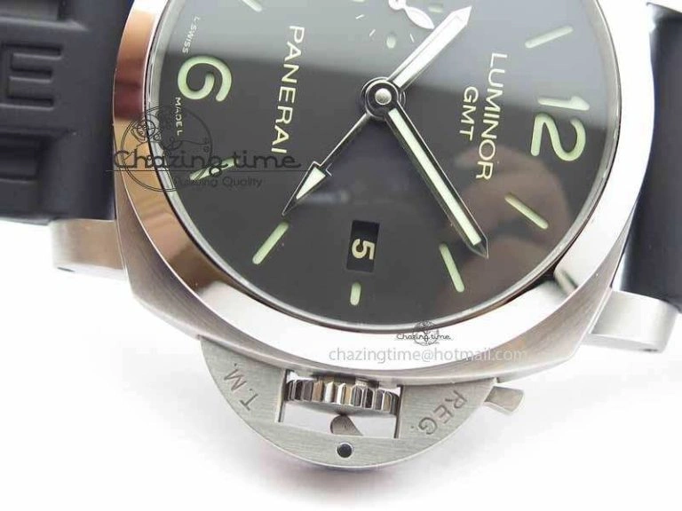SmoothTexture PAM320 M GMT VSF 1:1 Best Edition On Black Rubber Strap P.9001 Super Clone 8463