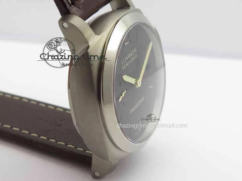 PAM351 Q Titanium VSF 1:1 Best Edition On Brown Leather Strap P.9000 Super Clone Effortless 8462