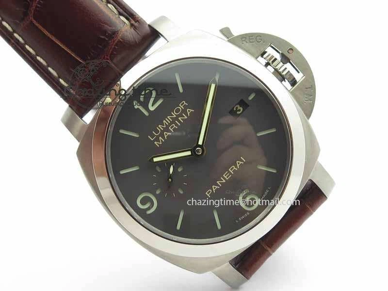 PAM351 Q Titanium VSF 1:1 Best Edition On Brown Leather Strap P.9000 Super Clone Effortless 8462