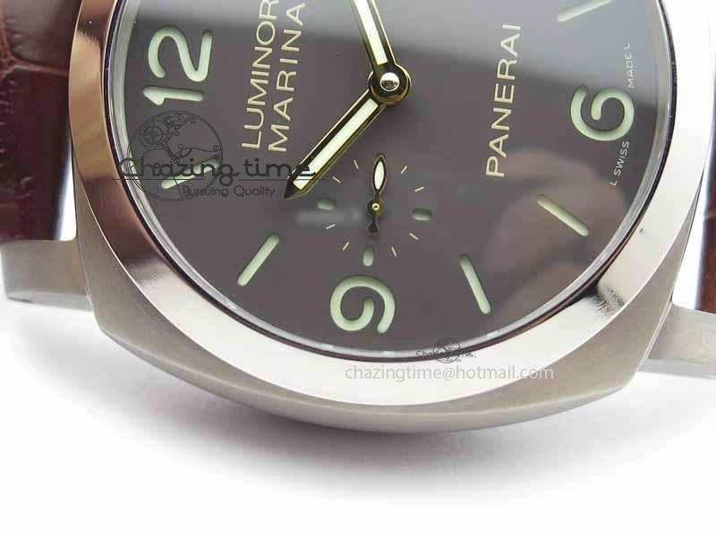 PAM351 Q Titanium VSF 1:1 Best Edition On Brown Leather Strap P.9000 Super Clone Effortless 8462