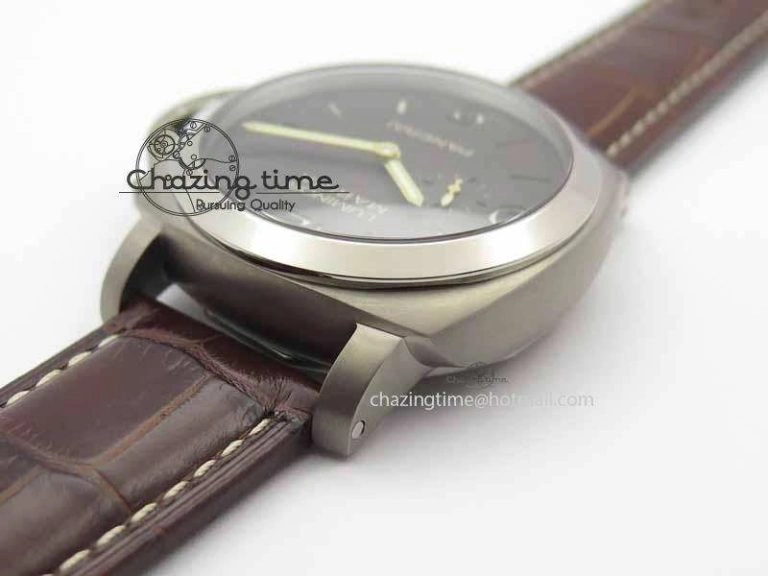 PAM351 Q Titanium VSF 1:1 Best Edition On Brown Leather Strap P.9000 Super Clone Effortless 8462