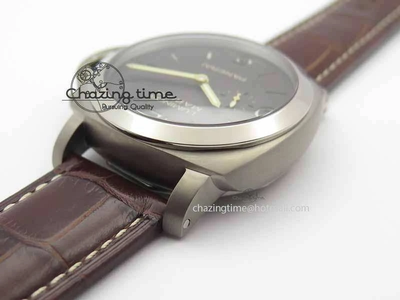 PAM351 Q Titanium VSF 1:1 Best Edition On Brown Leather Strap P.9000 Super Clone Effortless 8462