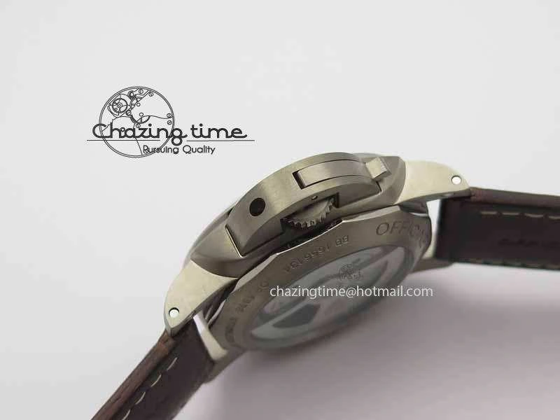 PAM351 Q Titanium VSF 1:1 Best Edition On Brown Leather Strap P.9000 Super Clone Effortless 8462