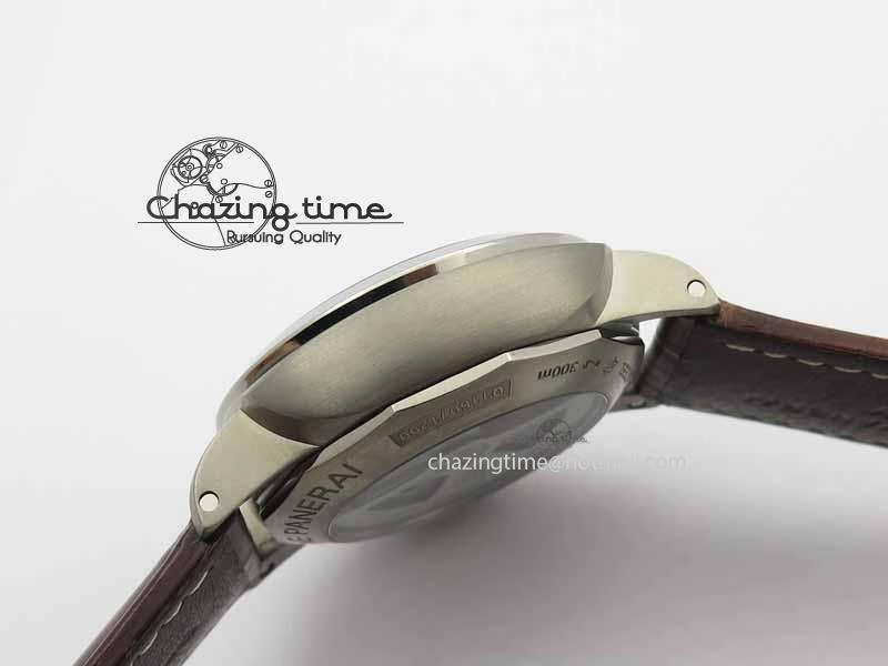 PAM351 Q Titanium VSF 1:1 Best Edition On Brown Leather Strap P.9000 Super Clone Effortless 8462