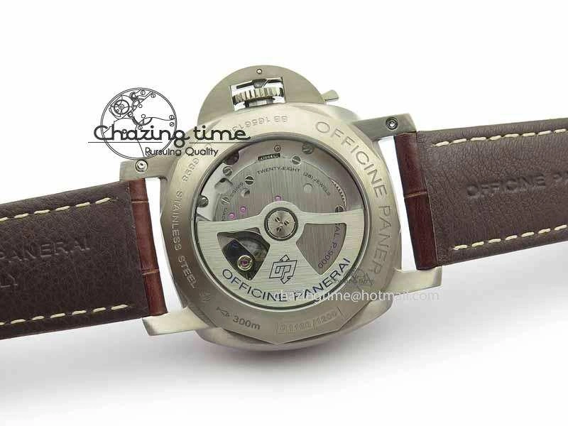 PAM351 Q Titanium VSF 1:1 Best Edition On Brown Leather Strap P.9000 Super Clone Effortless 8462