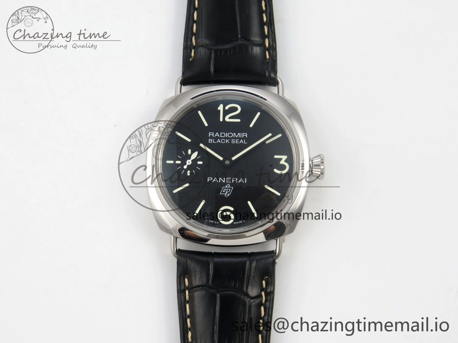 Fashionable PAM380 HWF 1:1 Best Edition Black Dial On Black Leather Strap A 8308