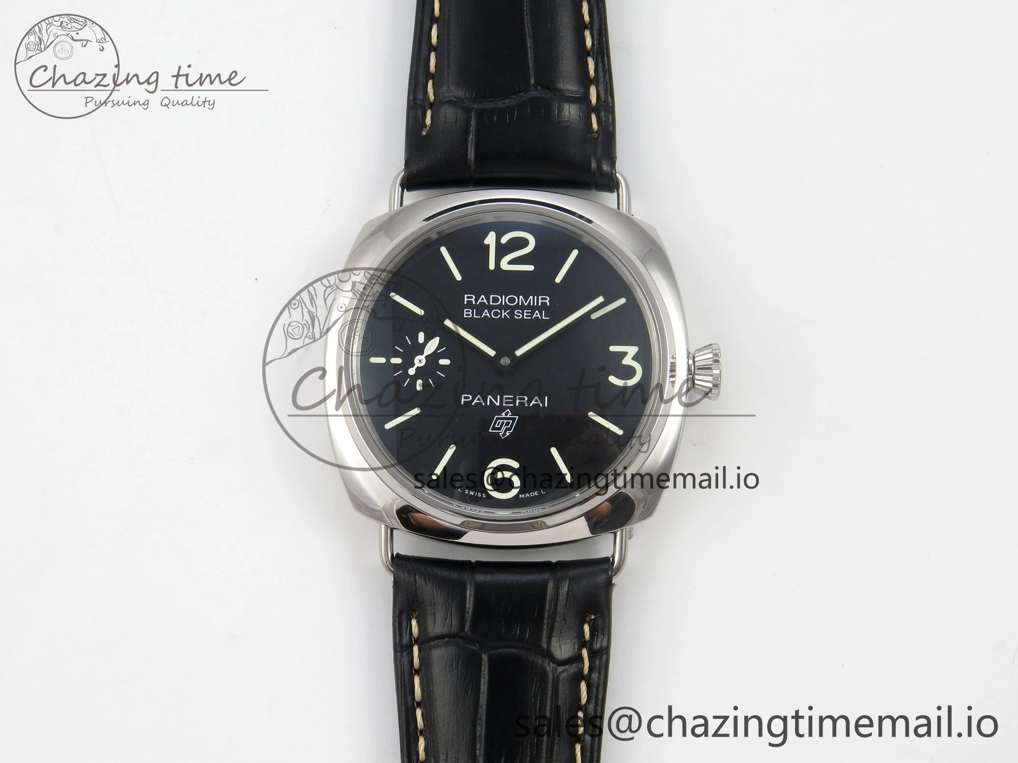 Fashionable PAM380 HWF 1:1 Best Edition Black Dial On Black Leather Strap A 8308