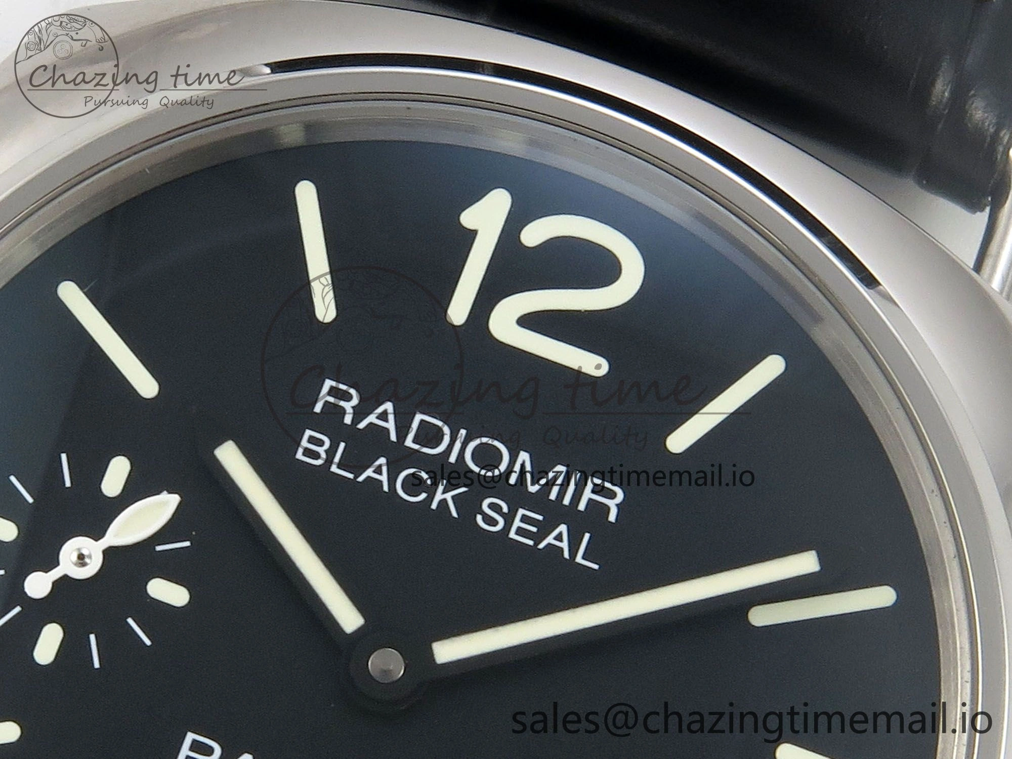 Fashionable PAM380 HWF 1:1 Best Edition Black Dial On Black Leather Strap A 8308