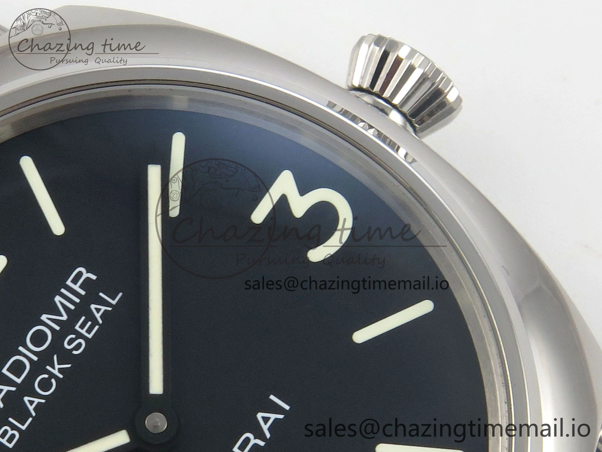 Fashionable PAM380 HWF 1:1 Best Edition Black Dial On Black Leather Strap A 8308