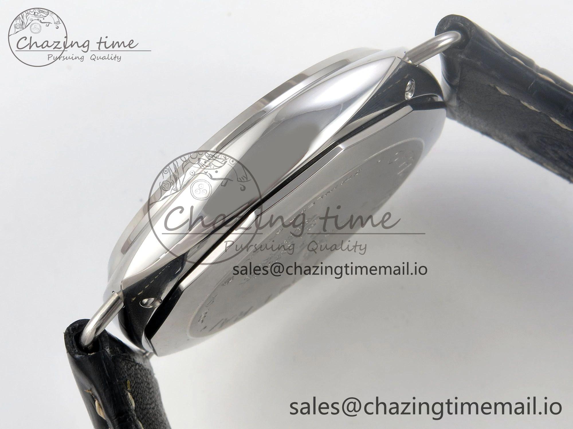 Fashionable PAM380 HWF 1:1 Best Edition Black Dial On Black Leather Strap A 8308