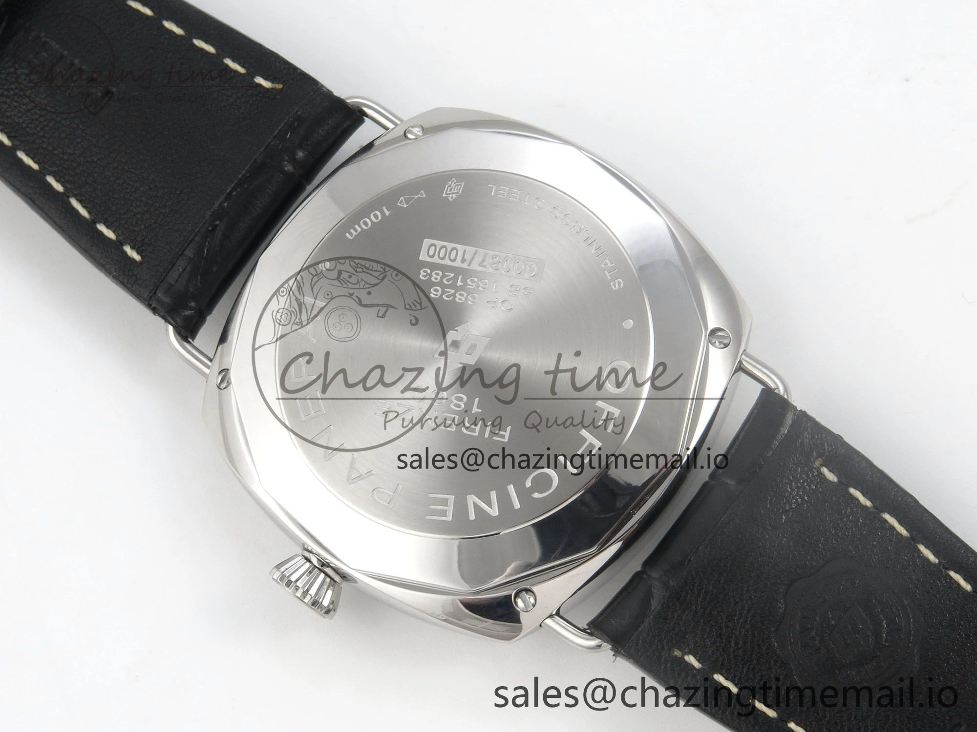 Fashionable PAM380 HWF 1:1 Best Edition Black Dial On Black Leather Strap A 8308