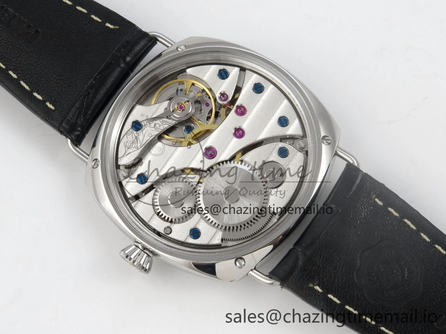 Fashionable PAM380 HWF 1:1 Best Edition Black Dial On Black Leather Strap A 8308