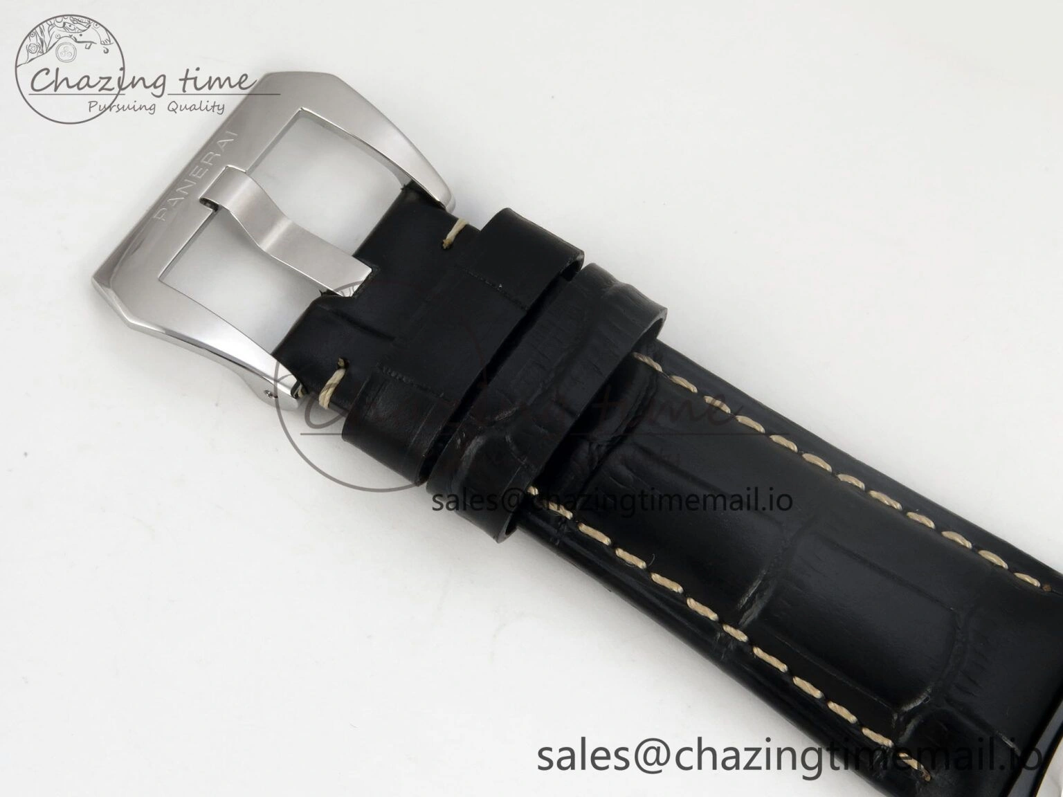 Fashionable PAM380 HWF 1:1 Best Edition Black Dial On Black Leather Strap A 8308