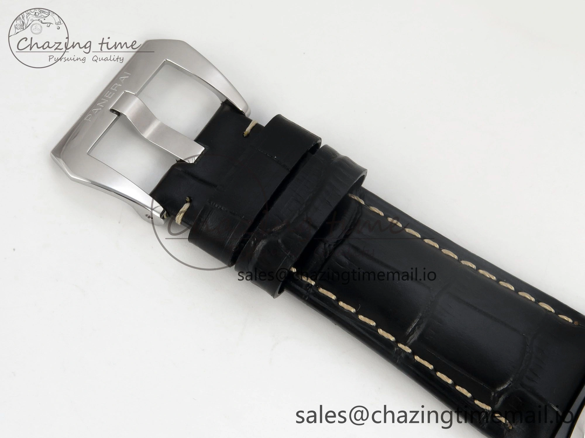 Fashionable PAM380 HWF 1:1 Best Edition Black Dial On Black Leather Strap A 8308