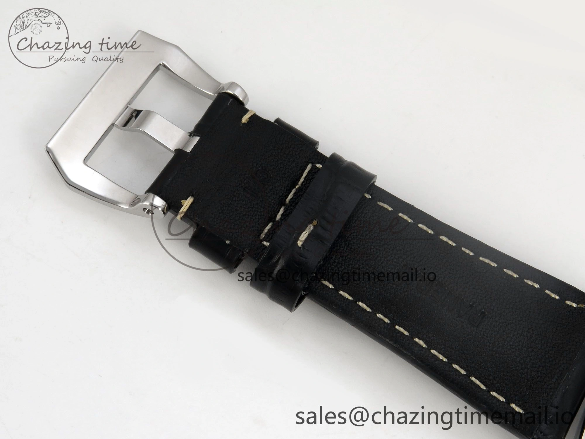Fashionable PAM380 HWF 1:1 Best Edition Black Dial On Black Leather Strap A 8308