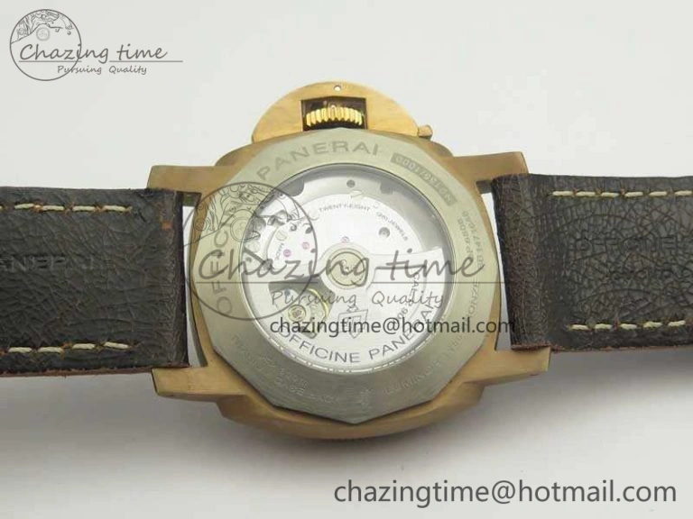 Breathable PAM382 N Bronzo VSF 1:1 Best Edition On Brown Distressed Calfskin Strap P.9000 Super Clone V 8428