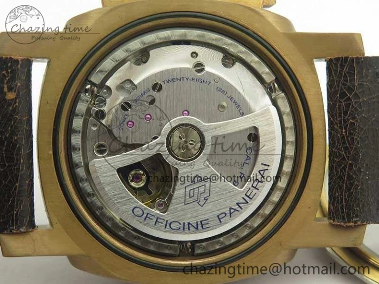 Breathable PAM382 N Bronzo VSF 1:1 Best Edition On Brown Distressed Calfskin Strap P.9000 Super Clone V 8428