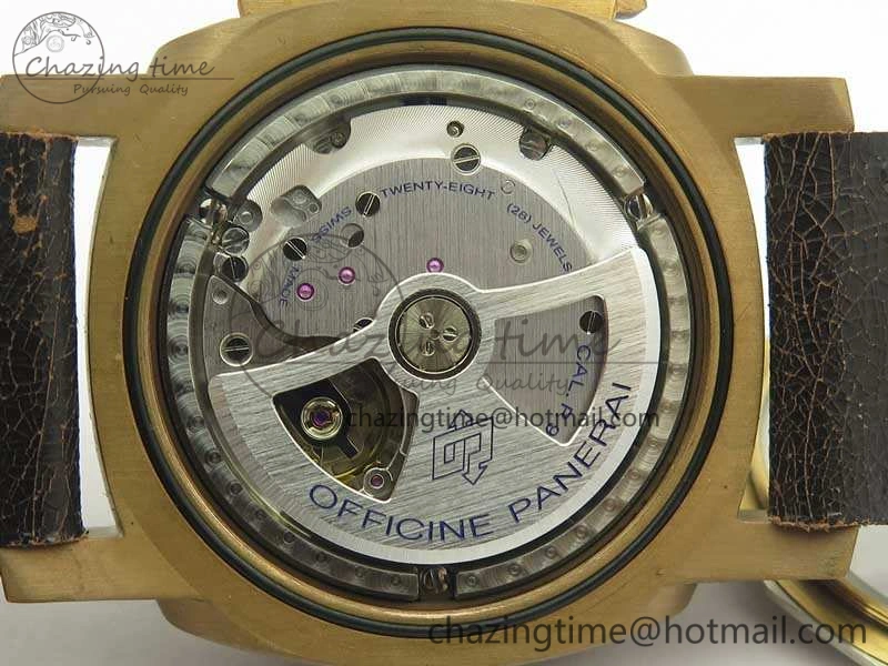 Breathable PAM382 N Bronzo VSF 1:1 Best Edition On Brown Distressed Calfskin Strap P.9000 Super Clone V 8428