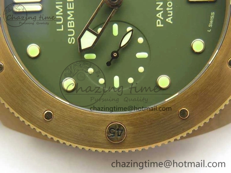 Breathable PAM382 N Bronzo VSF 1:1 Best Edition On Brown Distressed Calfskin Strap P.9000 Super Clone V 8428
