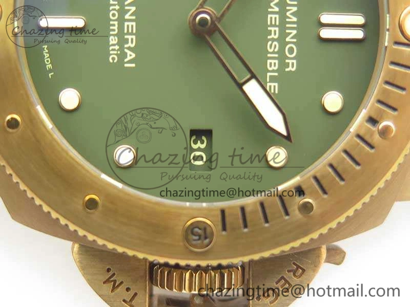 Breathable PAM382 N Bronzo VSF 1:1 Best Edition On Brown Distressed Calfskin Strap P.9000 Super Clone V 8428