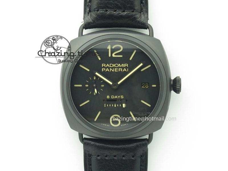 Popular PAM384 N Real PR Real Ceramic V6F Best Edition On Black Leather Strap P 8517