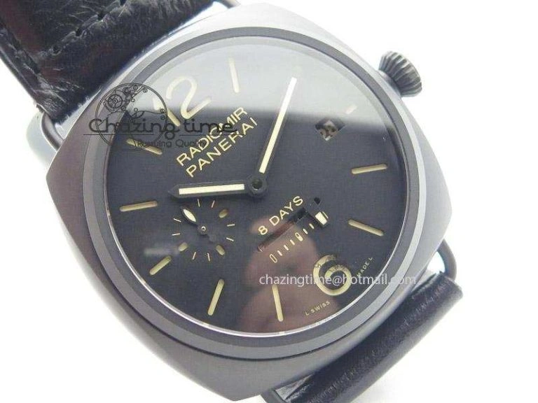 Popular PAM384 N Real PR Real Ceramic V6F Best Edition On Black Leather Strap P 8517