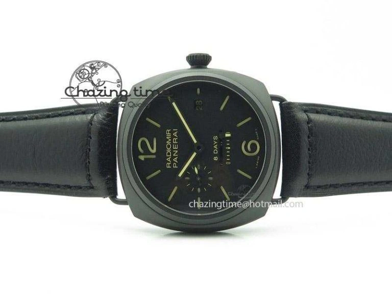 Popular PAM384 N Real PR Real Ceramic V6F Best Edition On Black Leather Strap P 8517