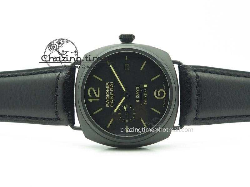 Popular PAM384 N Real PR Real Ceramic V6F Best Edition On Black Leather Strap P 8517