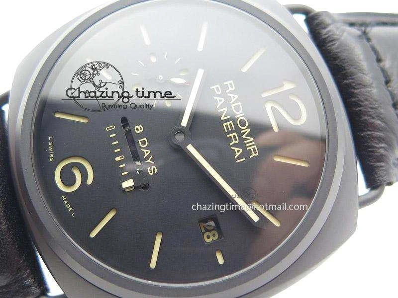 Popular PAM384 N Real PR Real Ceramic V6F Best Edition On Black Leather Strap P 8517