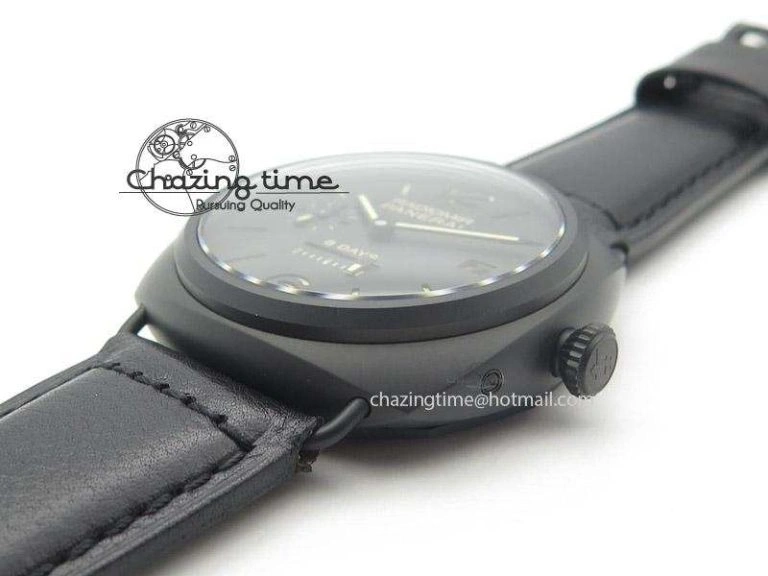 Popular PAM384 N Real PR Real Ceramic V6F Best Edition On Black Leather Strap P 8517