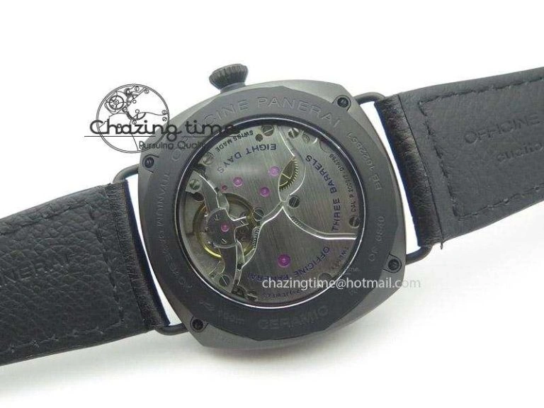 Popular PAM384 N Real PR Real Ceramic V6F Best Edition On Black Leather Strap P 8517