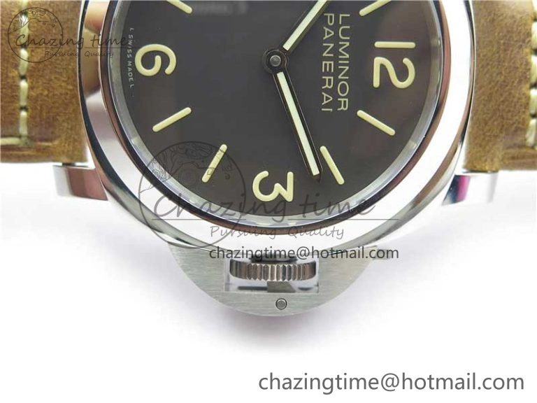 Sleek PAM390 N Noob 1:1 Best Edition on Brown Leather Strap A6497 with Y-Incabloc V 8392
