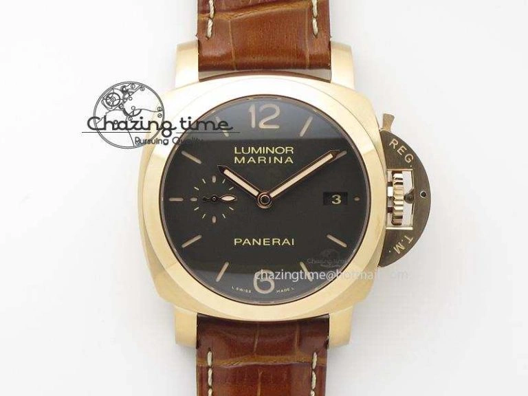 PAM393 P Ladies RG ZF 1:1 Best Edition On Brown Leather Strap P Upgraded 8522