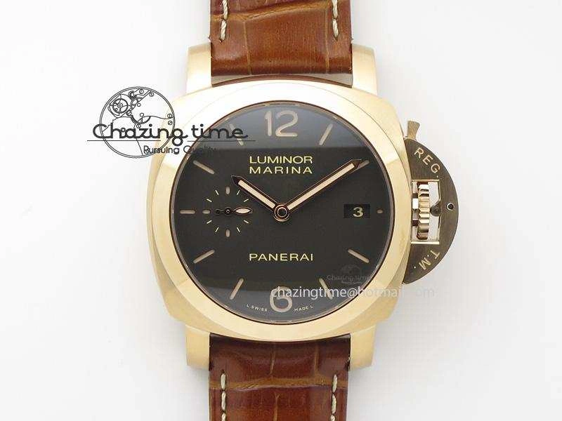 PAM393 P Ladies RG ZF 1:1 Best Edition On Brown Leather Strap P Upgraded 8522